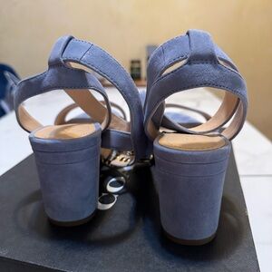 Coach Blue Suede Block Heels